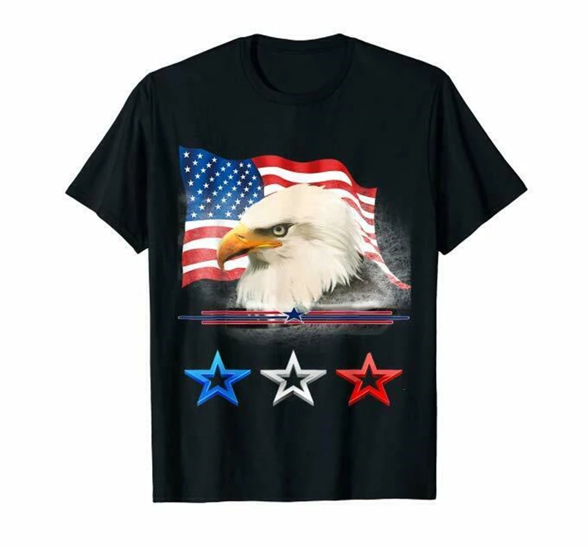 Черные мужские патриотические американский флаг с орлом портрет 4 июля тройники
