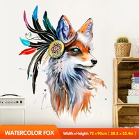 creative wall sticker personality colored wolf self adhesive stickers home decor bedroom decor home wall decor room decoration