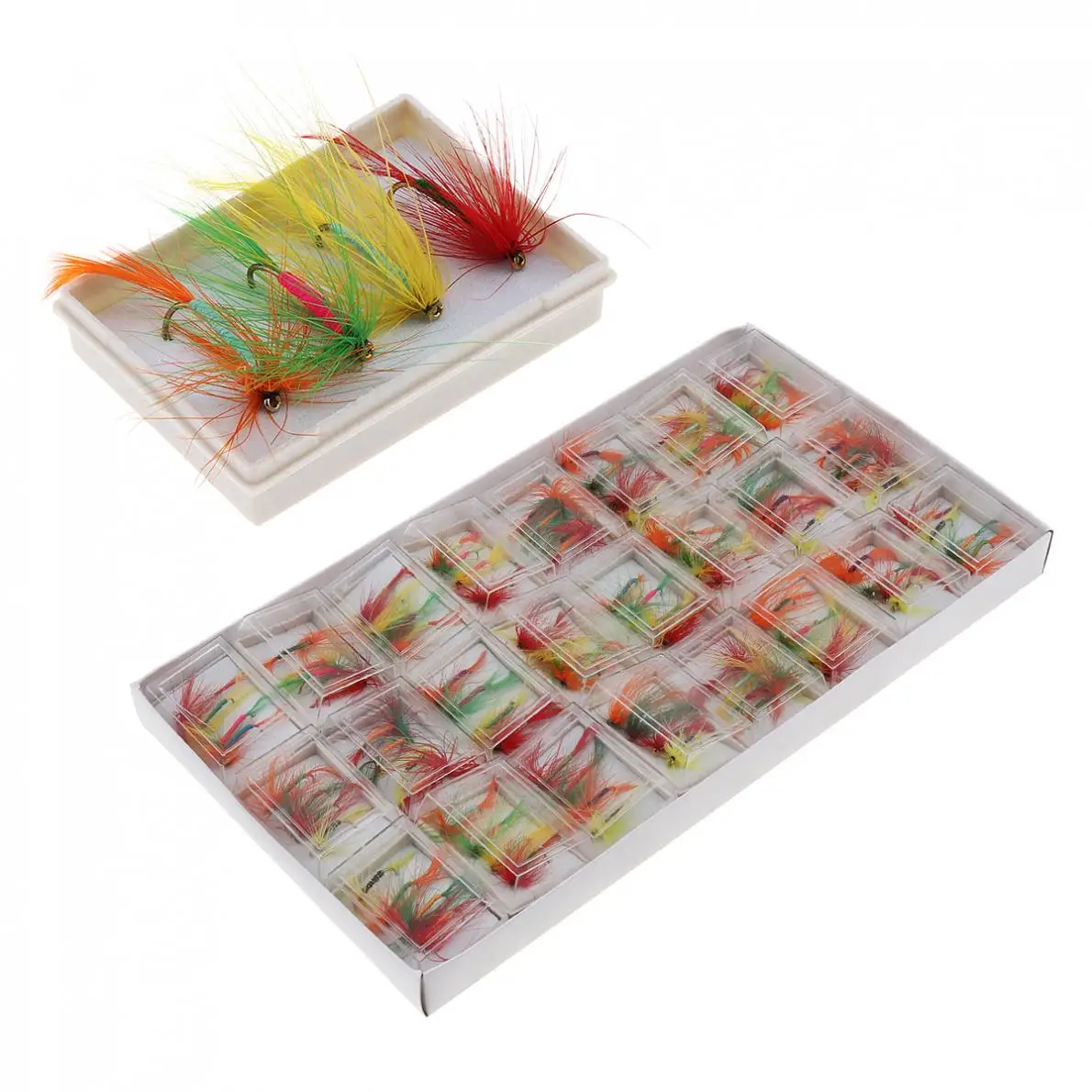 96 шт./компл. приманки из высокоуглеродистой стали для сухой ловли нахлыстом