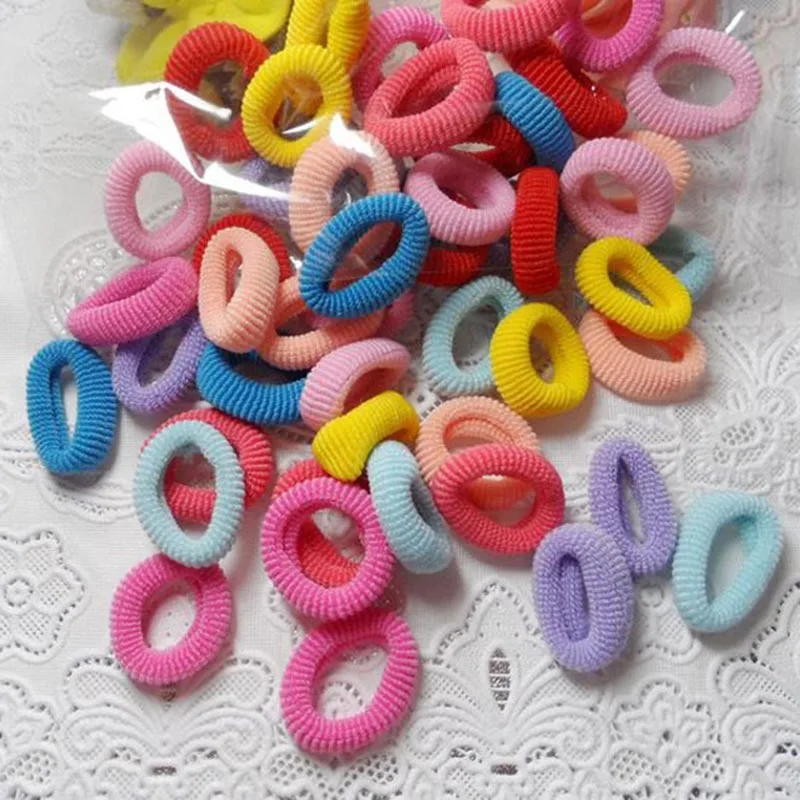 Оптовая продажа 50 шт. разноцветные резинки для волос детей милые эластичные