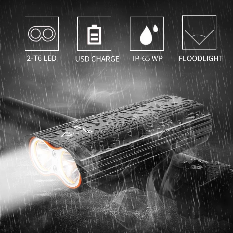 Bicycle Front Light Bike 2000Lm Headlight T6 Leds Cycling Lamp Lantern Flashlight For Mountain bike or road |