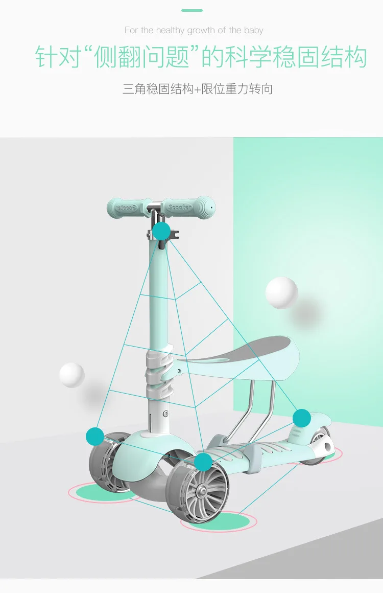 Трехколесный детский скутер 3 в 1 для 2-3-6 лет | Спорт и развлечения