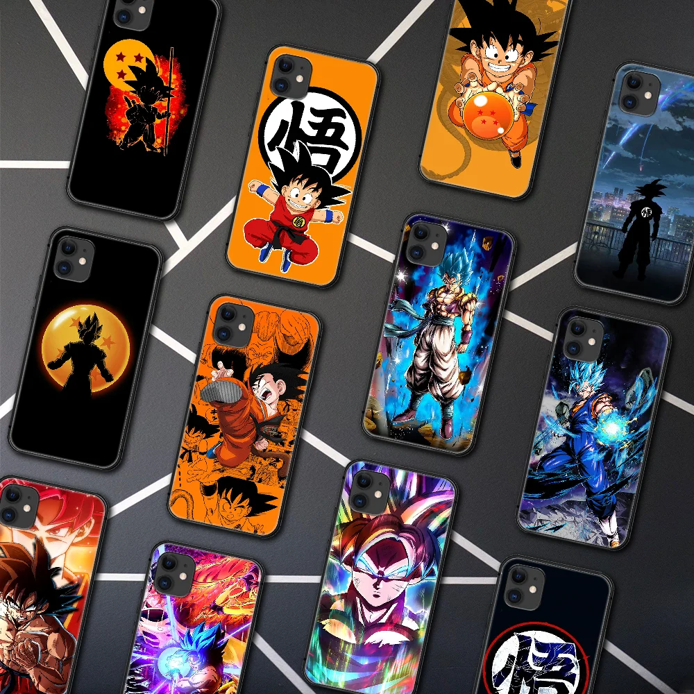 

D-Dragons Ball Z Goku Anime Phone Case For Iphone 5 5S SE 2020 6 6S 7 8 Plus 11 12 Mini X XS XR Pro Max black Cell Tpu Cover 3D