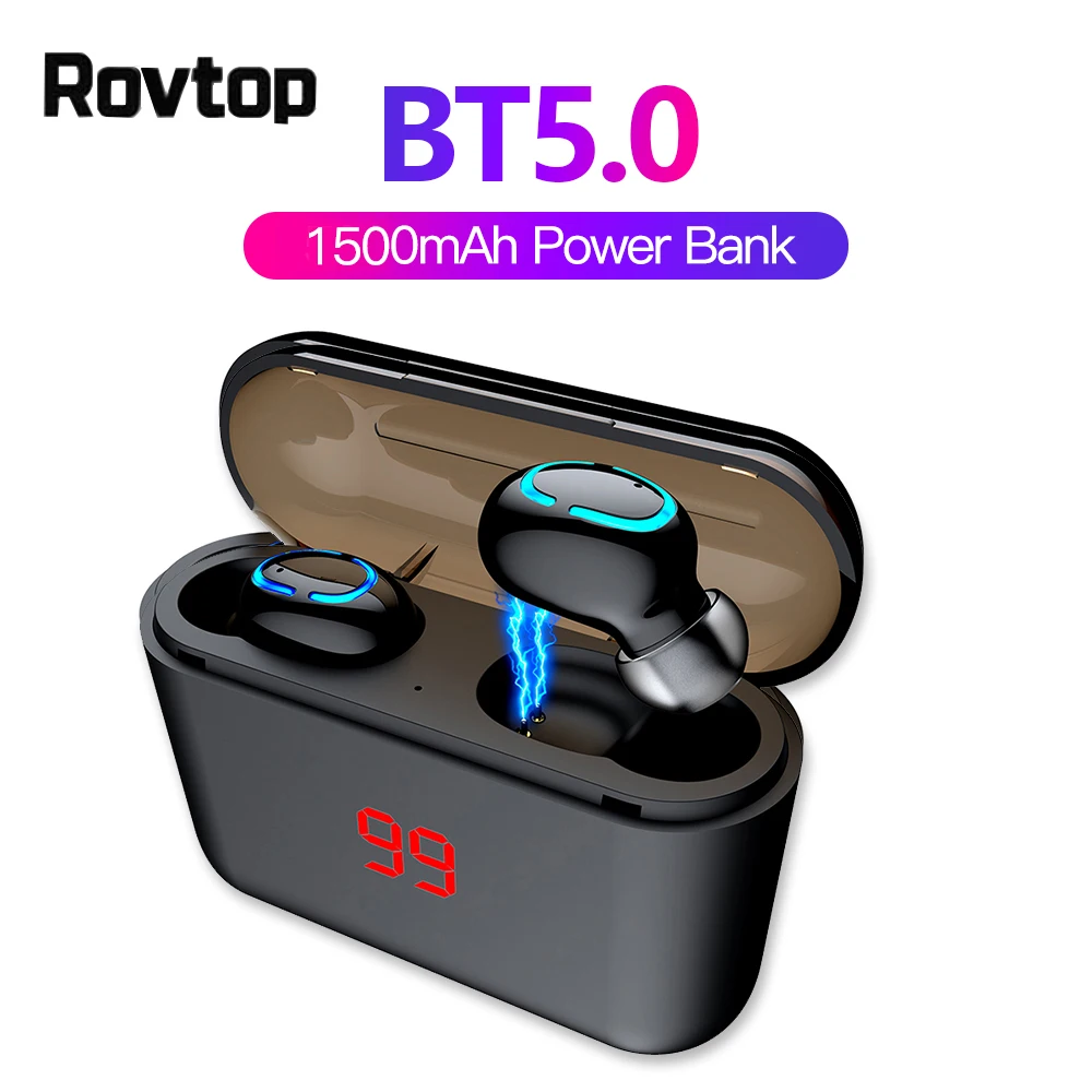RovtopTrue Bluetooth 5,0 наушники HBQ TWS беспроводные головные уборы спортивные Handsfree наушники 3D стерео игровая гарнитура с микрофоном зарядки