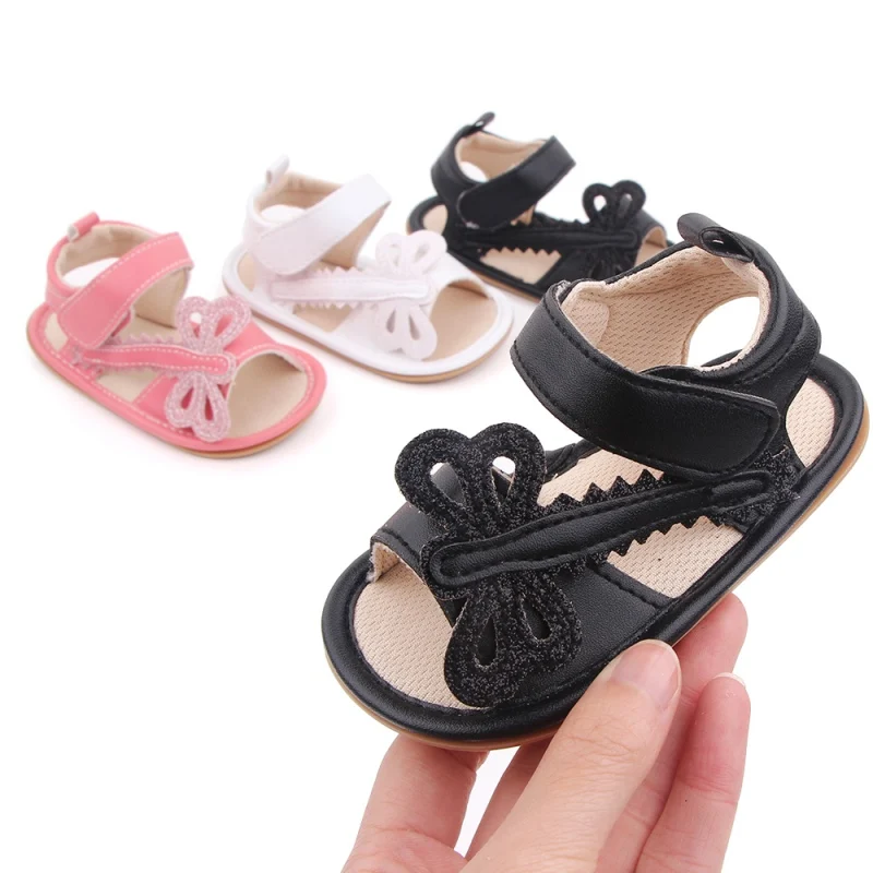 

Infant Baby Sandals Newborn Baby Girl PU leather Non-Slip Sandals Bowknot Rubber Sole Walkers Shoes Kid Toddle First Walker