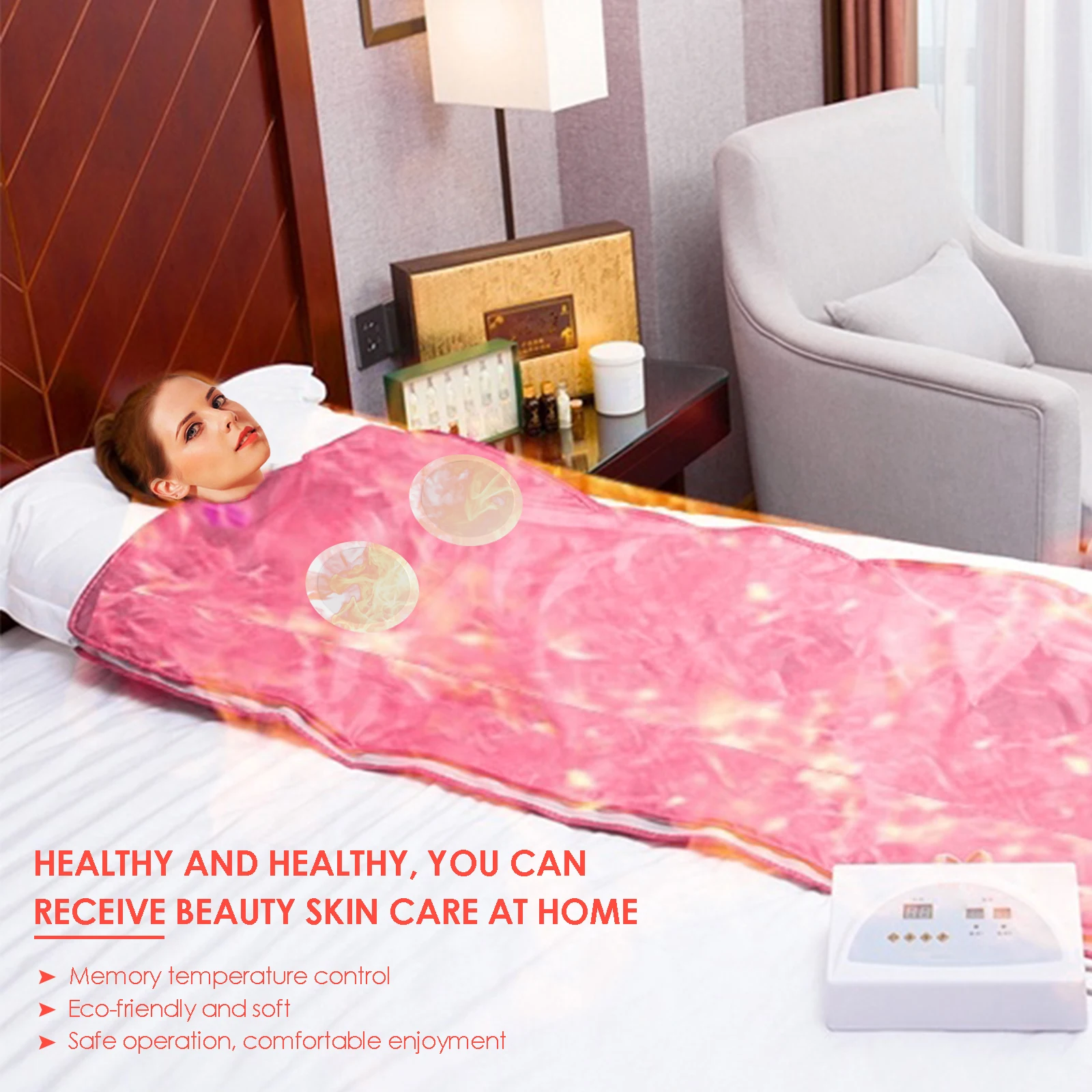 Digital Sauna Blanket Beauty Electric Blankets Detox Therapy Machine EU/US Plug Upgraded Far-Infrared | Дом и сад