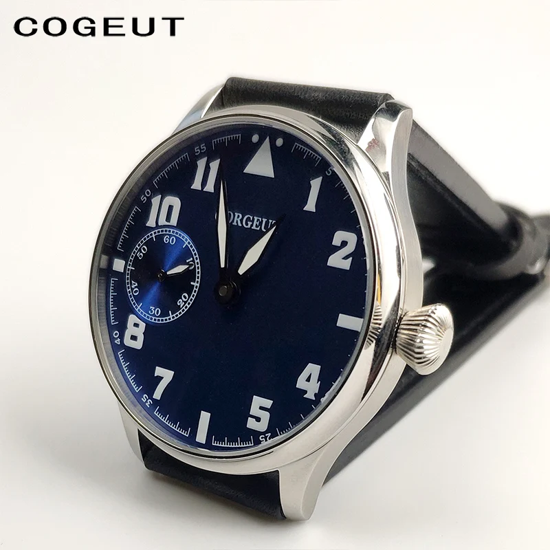 Механические Мужские часы пилот в стиле милитари 44 мм Чайка ST3600 мужские t 6497 кожа