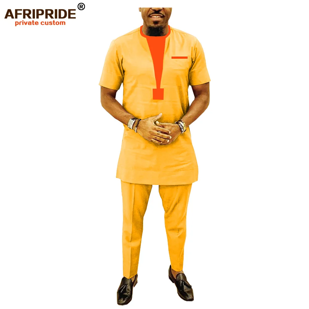 2019 африканская мужская одежда традиционный комплект Дашики рубашка и брюки из