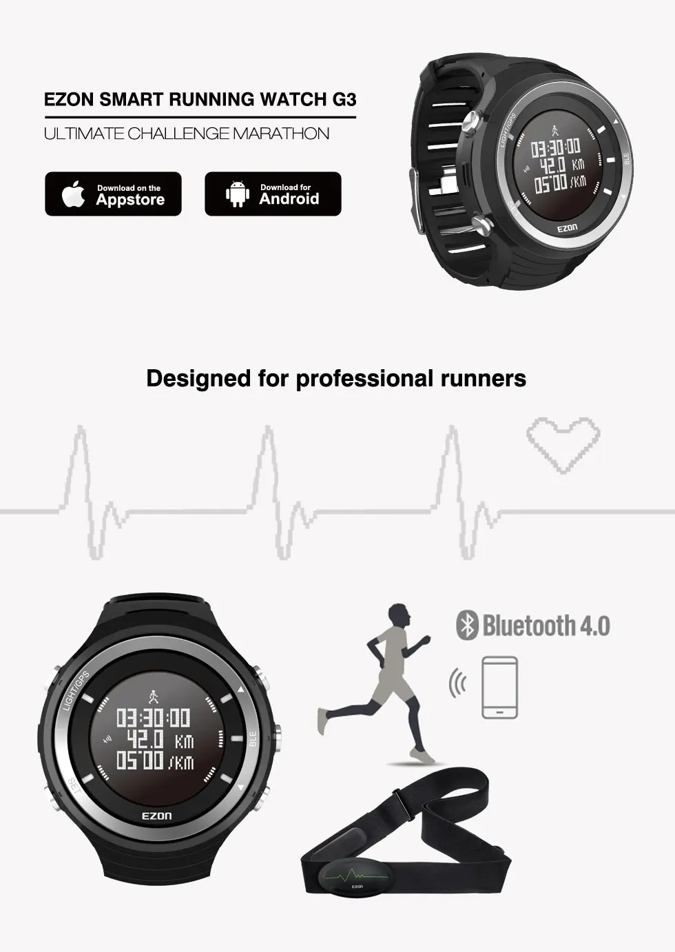 Монитор сердечного ритма спортивные фитнес часы Bluetooth 4,0 gps трекер Шагомер барометр наручные часы с нагрудным ремешком