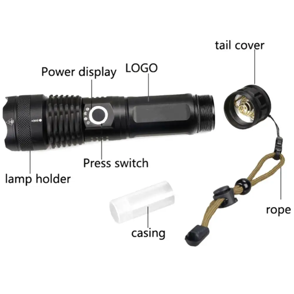 XHP50 USB Перезаряжаемый фонарь супер мощный светодиодный фонарик