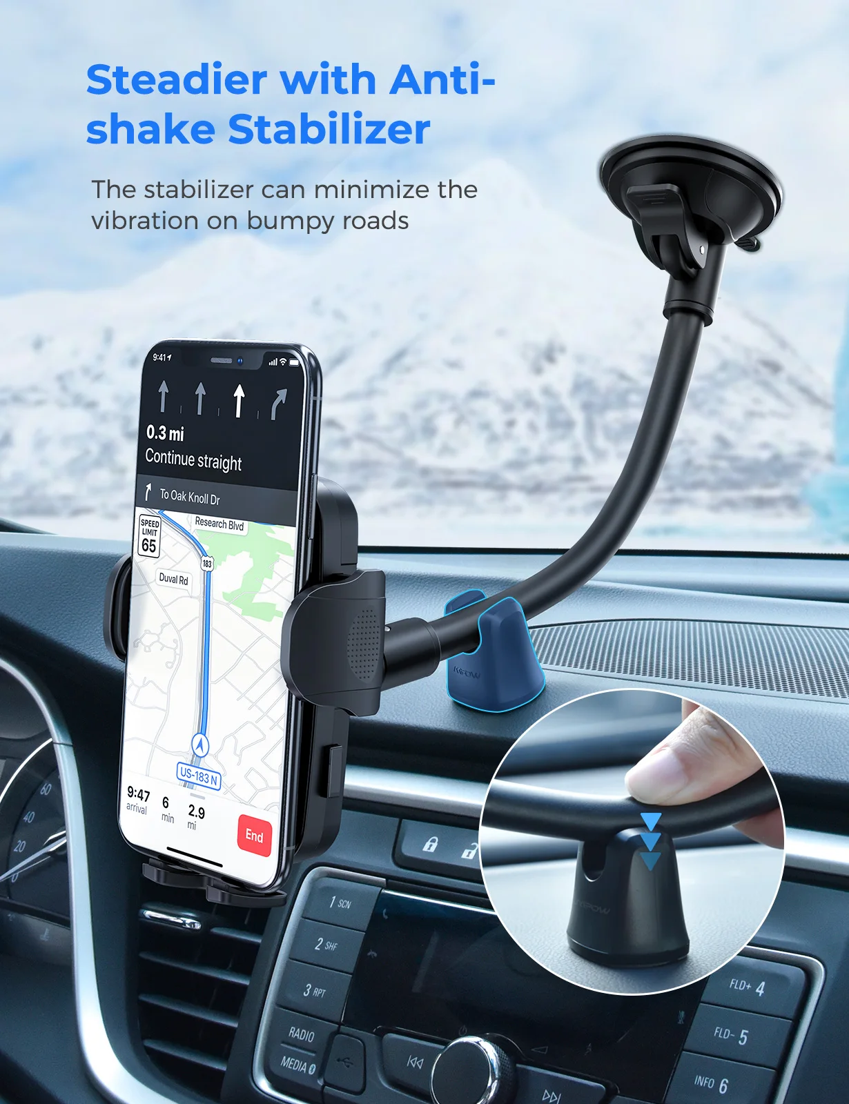 MPOW CA159 усовершенствованный длинный держатель для телефона с гусиной шеей