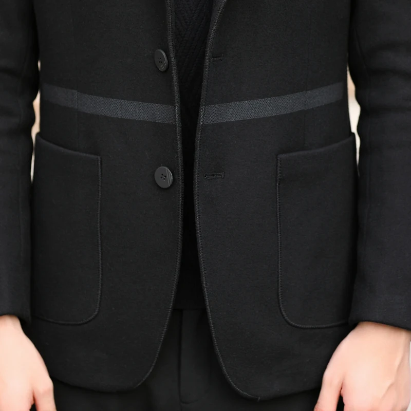 Модное мужское шерстяное пальто зимний однотонный мягкий Тренч с отложным