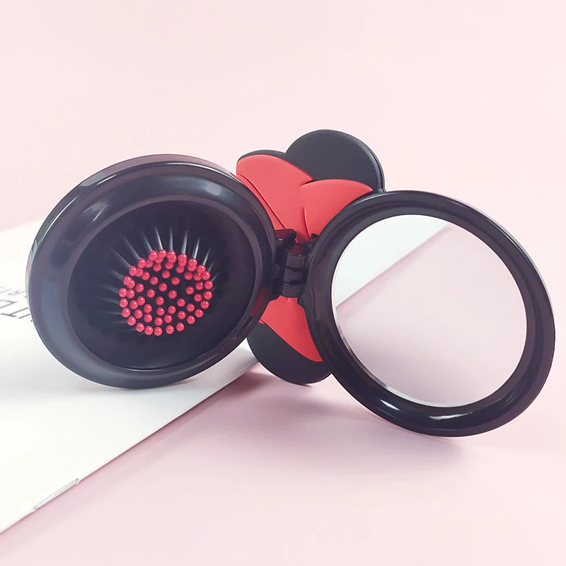 Disney Minnie Mouse Cartoon Round Portable Makeup Folding Air Cushion Comb Mirror Hair Care Fashion Toy Christmas Gift For Girls | Игрушки и