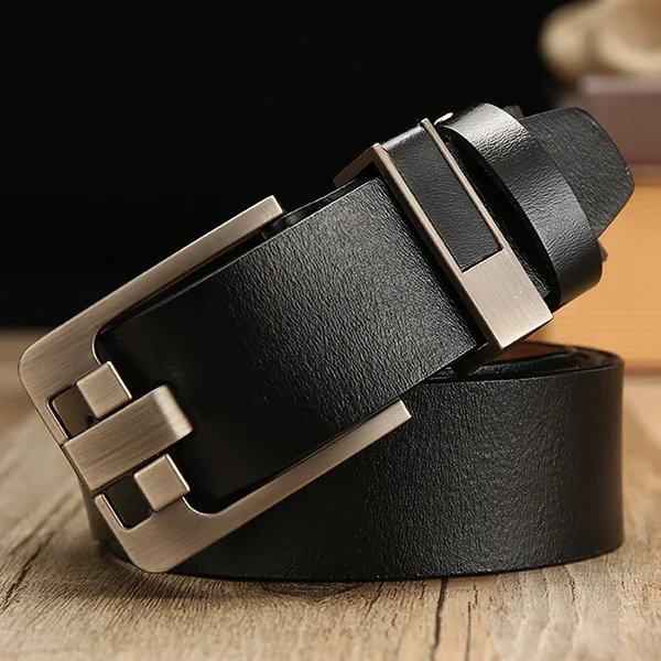 

Cow genuine leather luxury strap male belts for men new fashion classice vintage pin buckle leather belt male belt men
