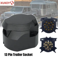 durable 12v 13 pin euro trailer socket 13 pole tow bar towing socket caravans wiring electrical connector car accessories