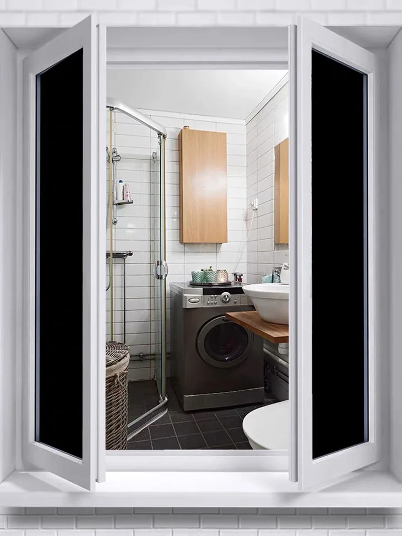 Черные непрозрачные оконные пленки статическое электричество липкие без клея