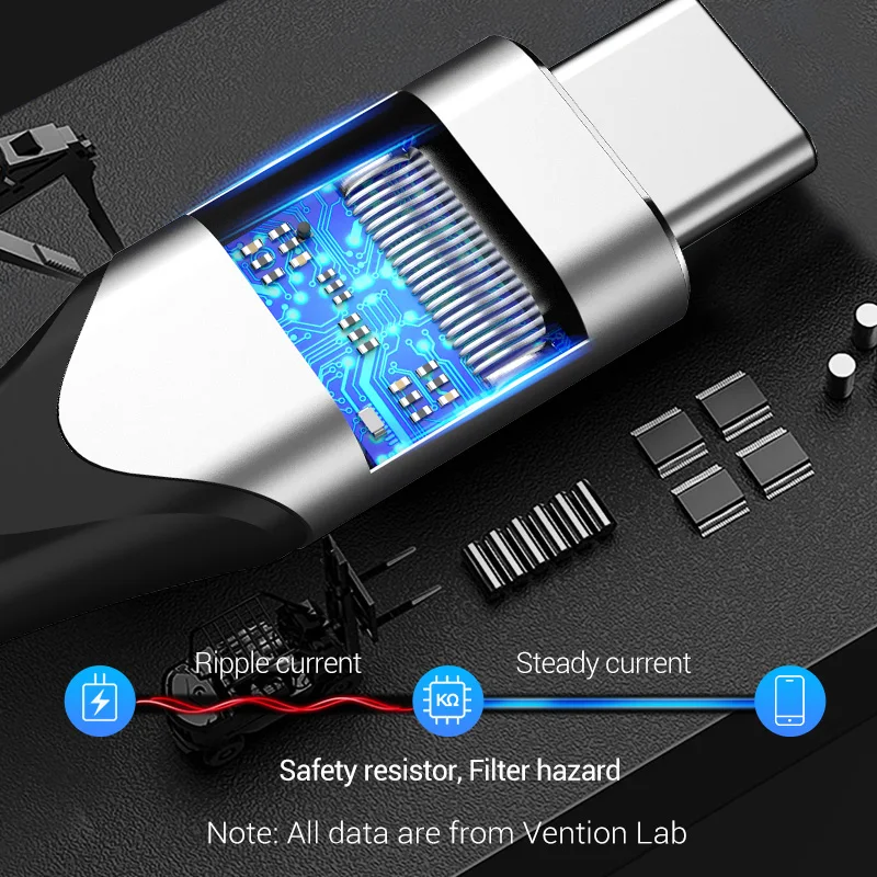 Vention USB C к Type кабель для Samsung S9 S8 PD 60W 4K Quick Charge 4 0 Быстрый зарядный MacBook Pro