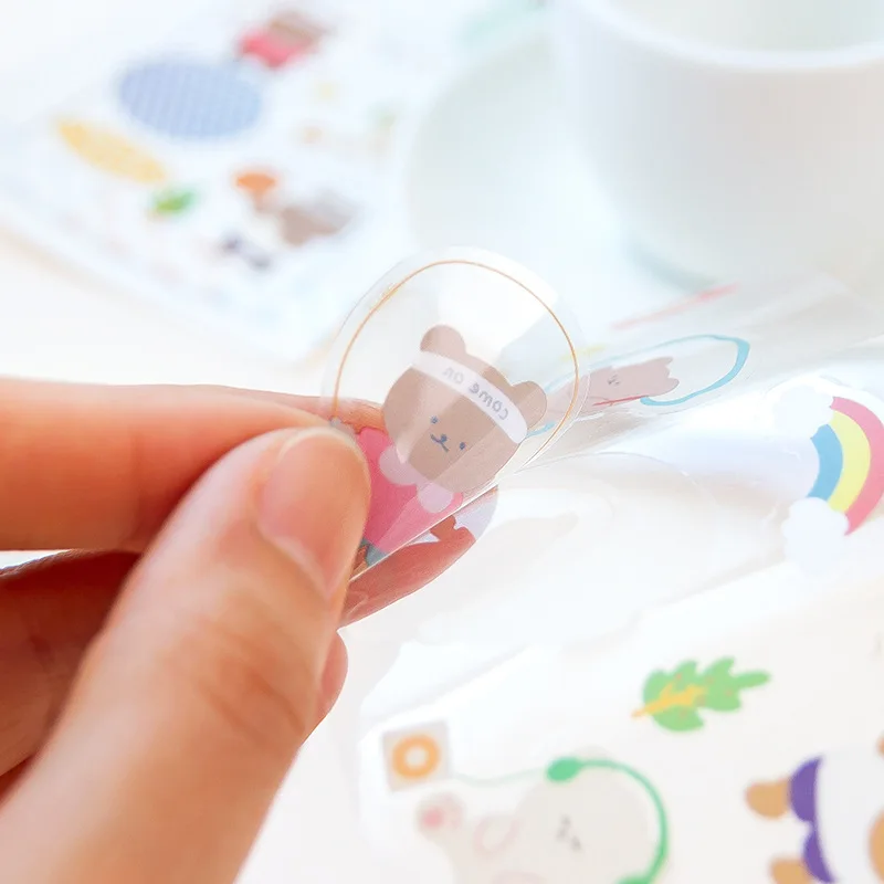 Высококачественный милый мультяшный медведь из серии украшение наклейки ПВХ