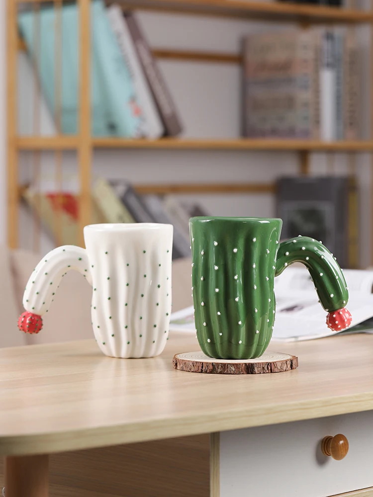 Кружка с ложкой и крышкой в виде кактуса | Дом сад