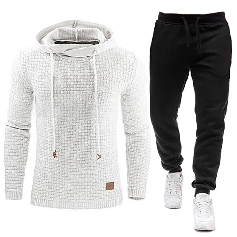 Hoodie brand fleece suit sportswear men's fashion pants jogger spring men's and women's sweatshirt suit men pullover black 3XL