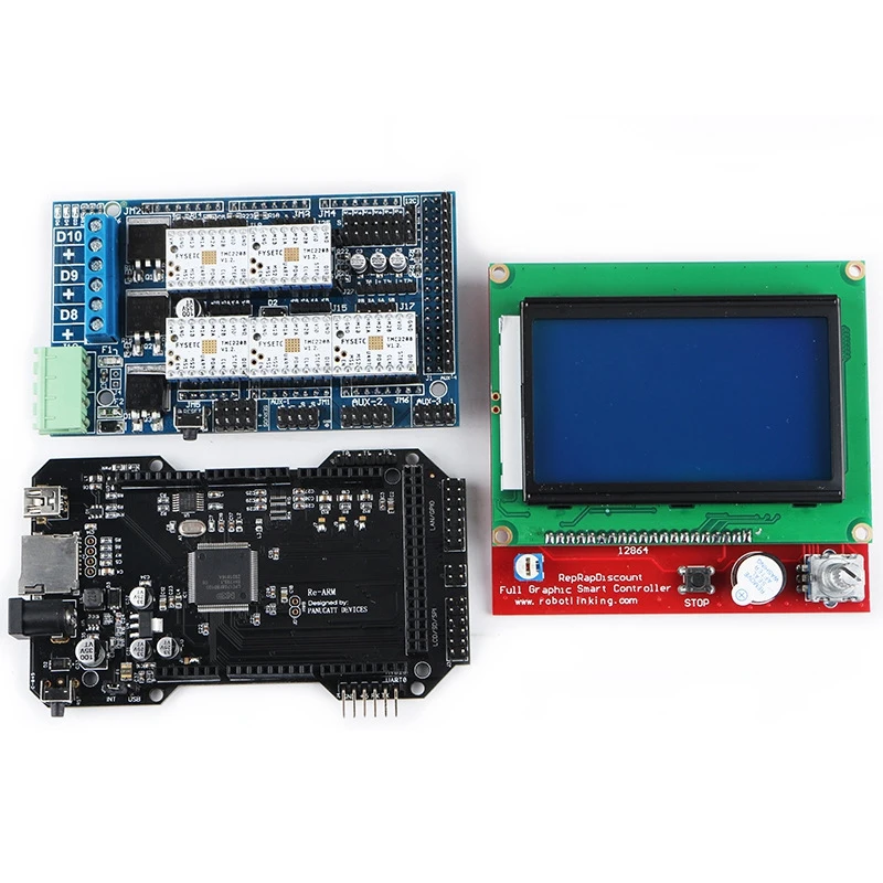 Clone Re Arm 32 бит материнская плата Ramps 1 5 и 12864 ЖК дисплей с драйвером Tmc2208 для деталей