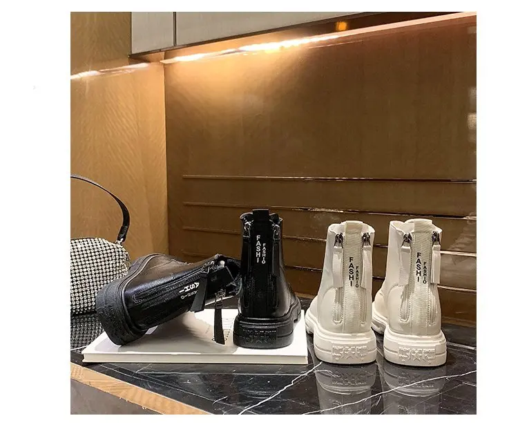 

new style women's ankle boots, thick-soled zipper shoes, women's winter warm shoes, fashionable and cool shoe sizes