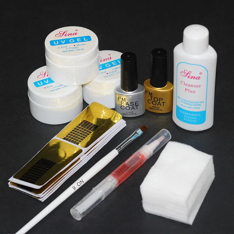 УФ гель для наращивания ногтей розовый белый прозрачный 3 цвета|Комплекты и