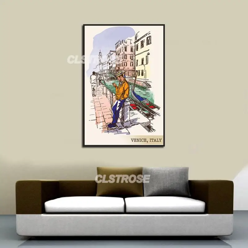 

Anime Figure Canvas Painting Wall Art Teenager Poster Leaning On The Handrail Home Decoration Bedroom Living Room and Game Hall