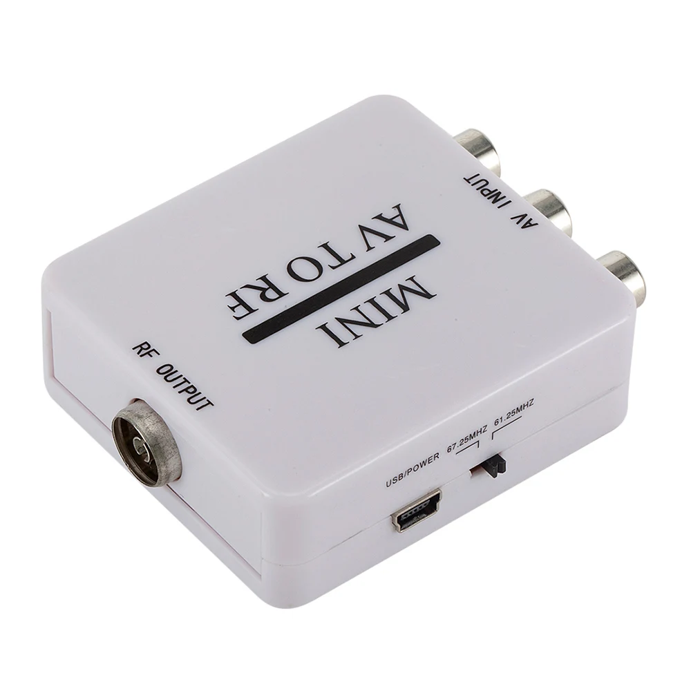 Мини HD видео конвертер коробка Plug and Play RCA AV CVSB к RF адаптер поддерживает МГц 61 25 67