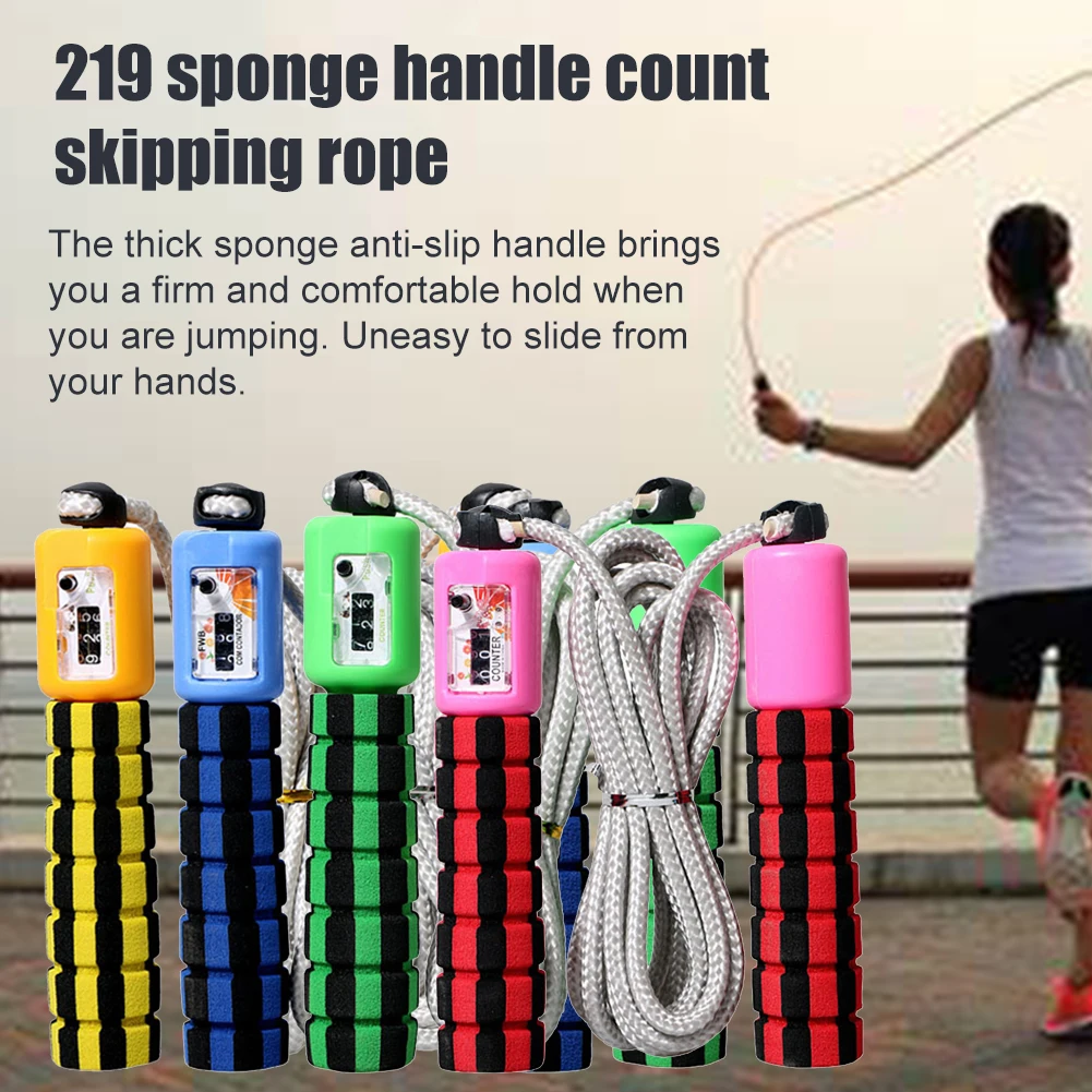 

Counting Skip Rope Fat Burning School Home Gym Sponge Handle Kids Adults Training Portable Adjustable Sports Fitness Electronic
