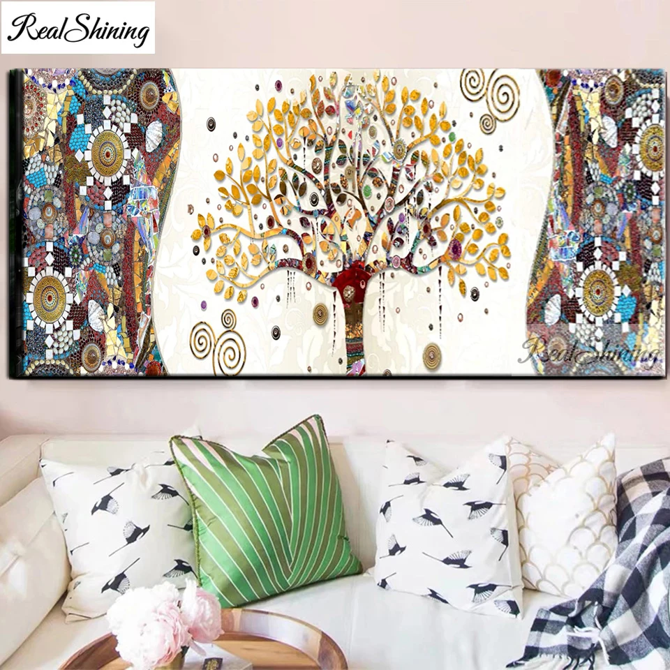 

5D Diy Diamond Painting Full Drill Mosaic Gold Abstract Money Tree Embroidery Cross Stitch large size Entrance decoration T66