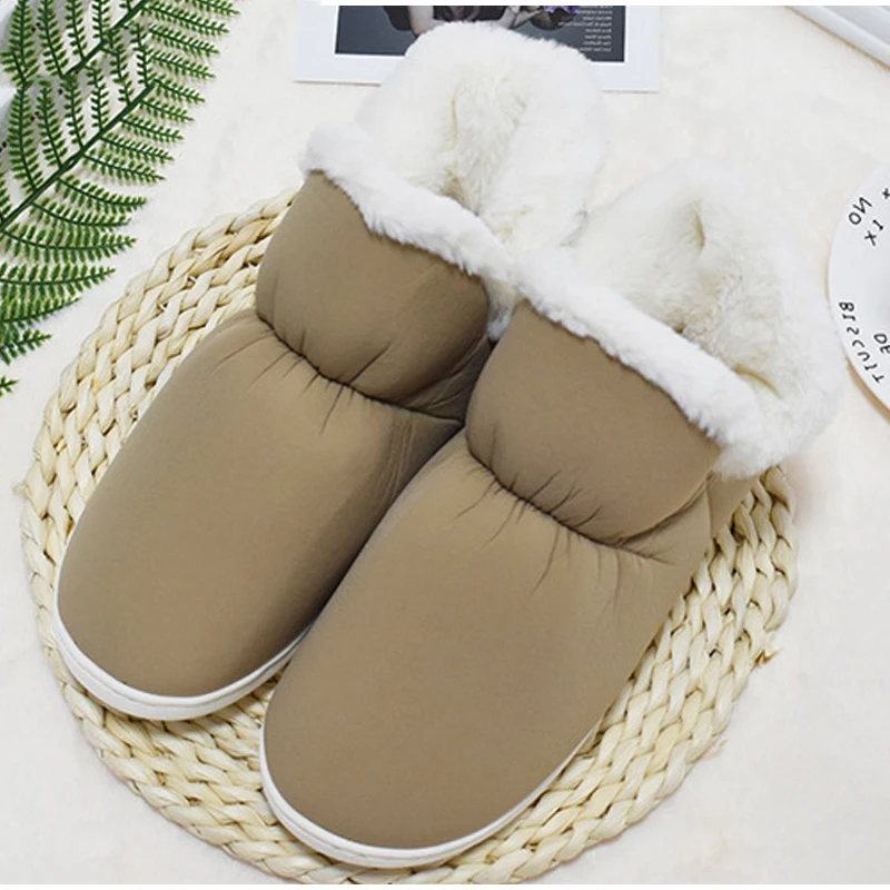 

Women Fluffy Slippers Flats Winter Couple Shoes Plush Warm Home Ladies Casual Fashion Snow Boots Woman New Shoe Female