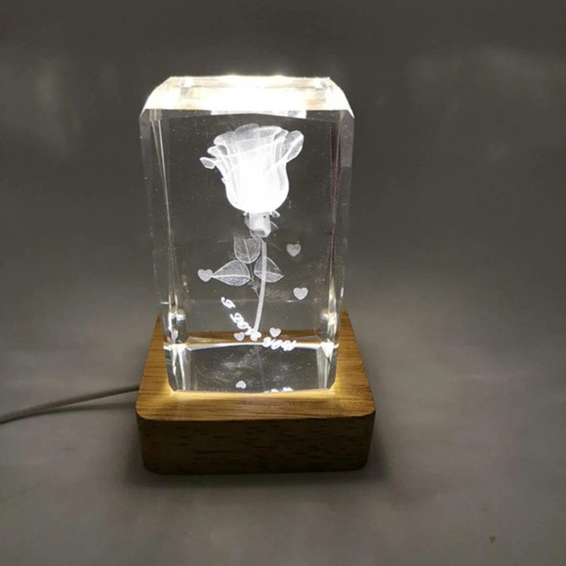 USB креативный 3D ночник с хрустальным шариком прикроватная лампа светящаяся