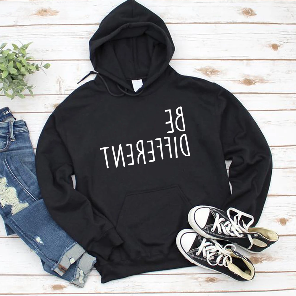 Смешные Толстовки со слоганом и надписью Be Different хипстерский свитшот в стиле