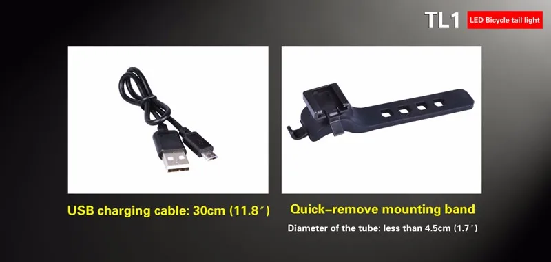 Бесплатная доставка Кларус TL1 USB Перезаряжаемые светодиодный задний фонарь для