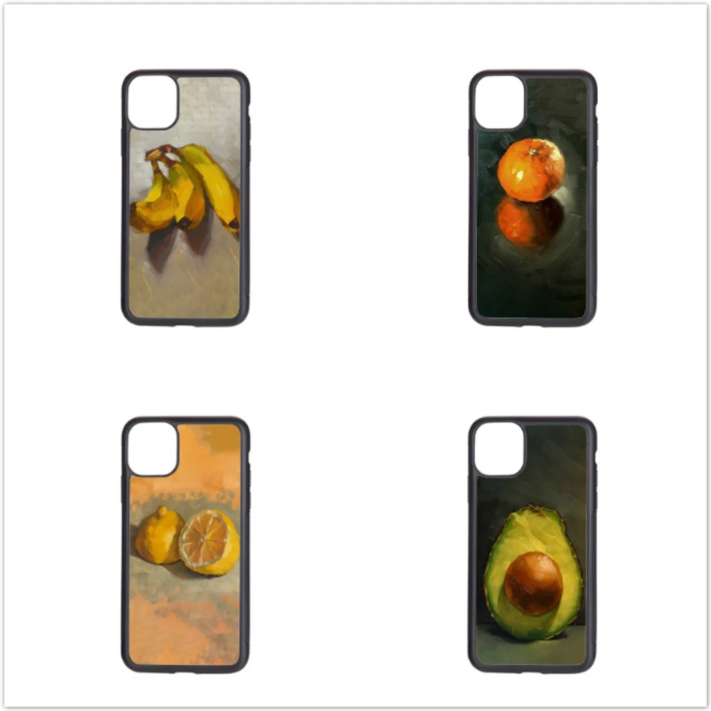 

High Quality Fruit Oil Painting Soft Edge Drop-Proof Phone Cases for iphone7 8plus X XR XSMAX 11 PROMAX 12mini 12Pro TPU Cover