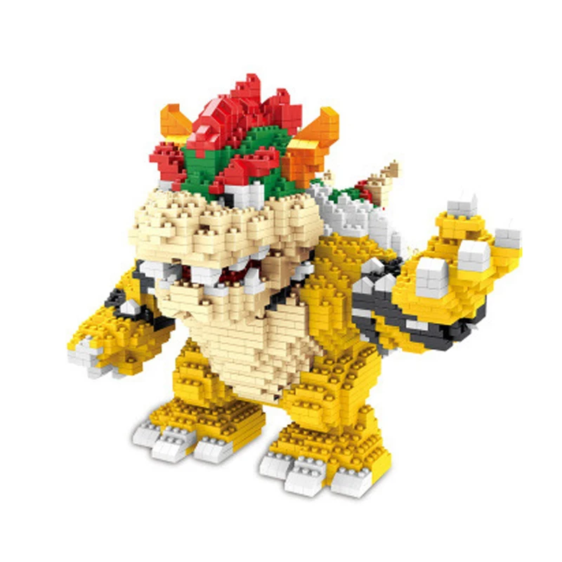 

2200PCS Game Super Marioes Bowser Turtle Animal Monster 3D Model DIY Diamond Mini Building Small Blocks Bricks Toy no Box