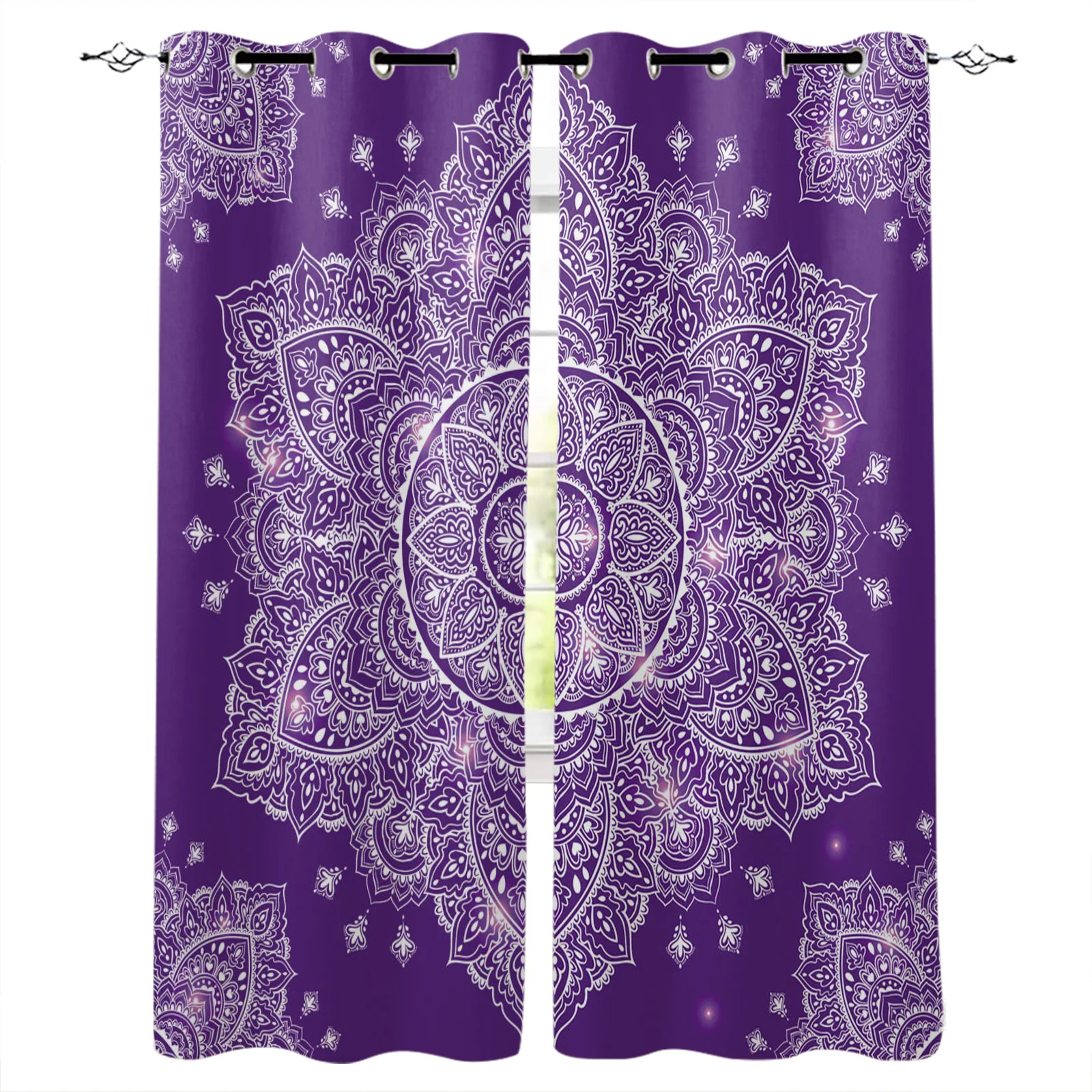 

Затемняющие шторы с фиолетовыми лепестками и белыми линиями, занавески для спальни, гостиной, кухни, занавески для кабинета, светонепроница...