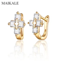 maikale trendy cross small stud earrings for women gold aaa cubic zirconia earrings women jewelry accessories girls gifts
