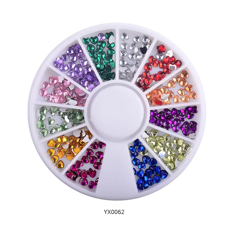 1 коробка красочные 3D желе AB акриловые колеса Декоративные наклейки для ногтей DIY