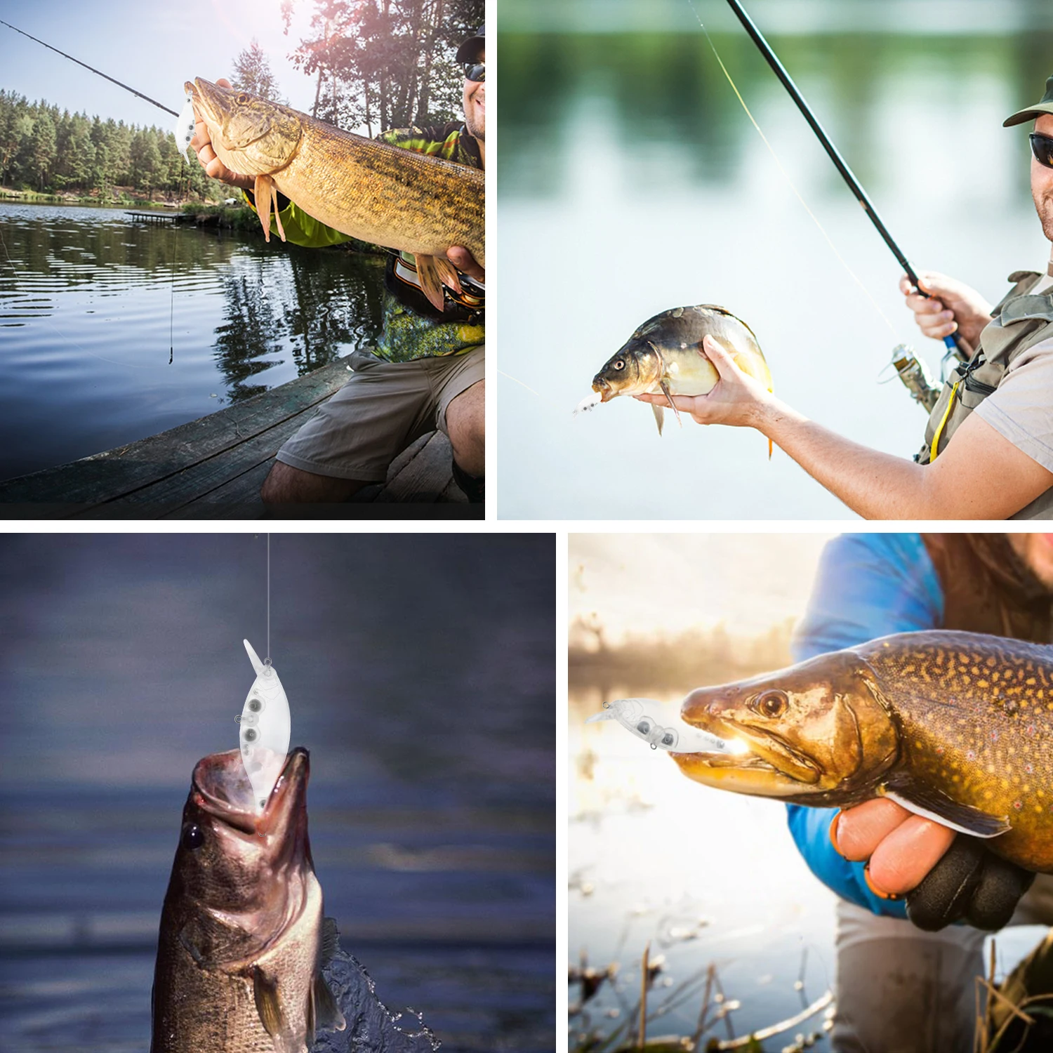 5 шт. прозрачная приманка для рыбалки пустая жесткая погружающаяся в тело