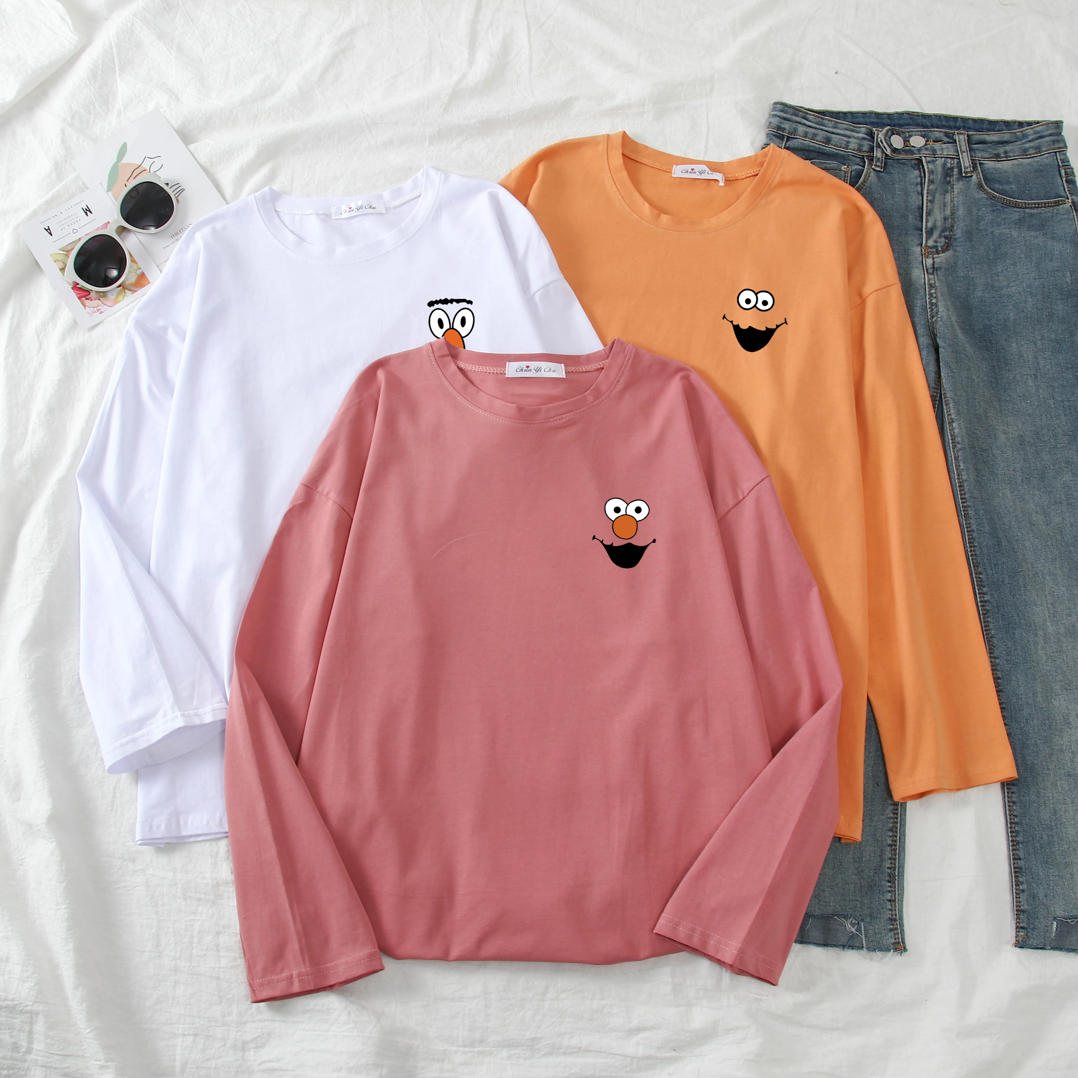 Забавная футболка с карманом Elmo женская принтом из мультфильма Улица Сезам