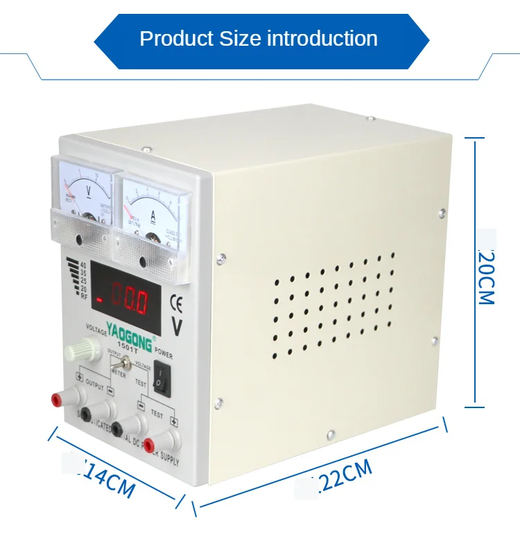 

Yaogong 1501T Regulated DC Power Supply Mobile Phone Repair Adjustable Ammeter Signal Detection 15V 1A