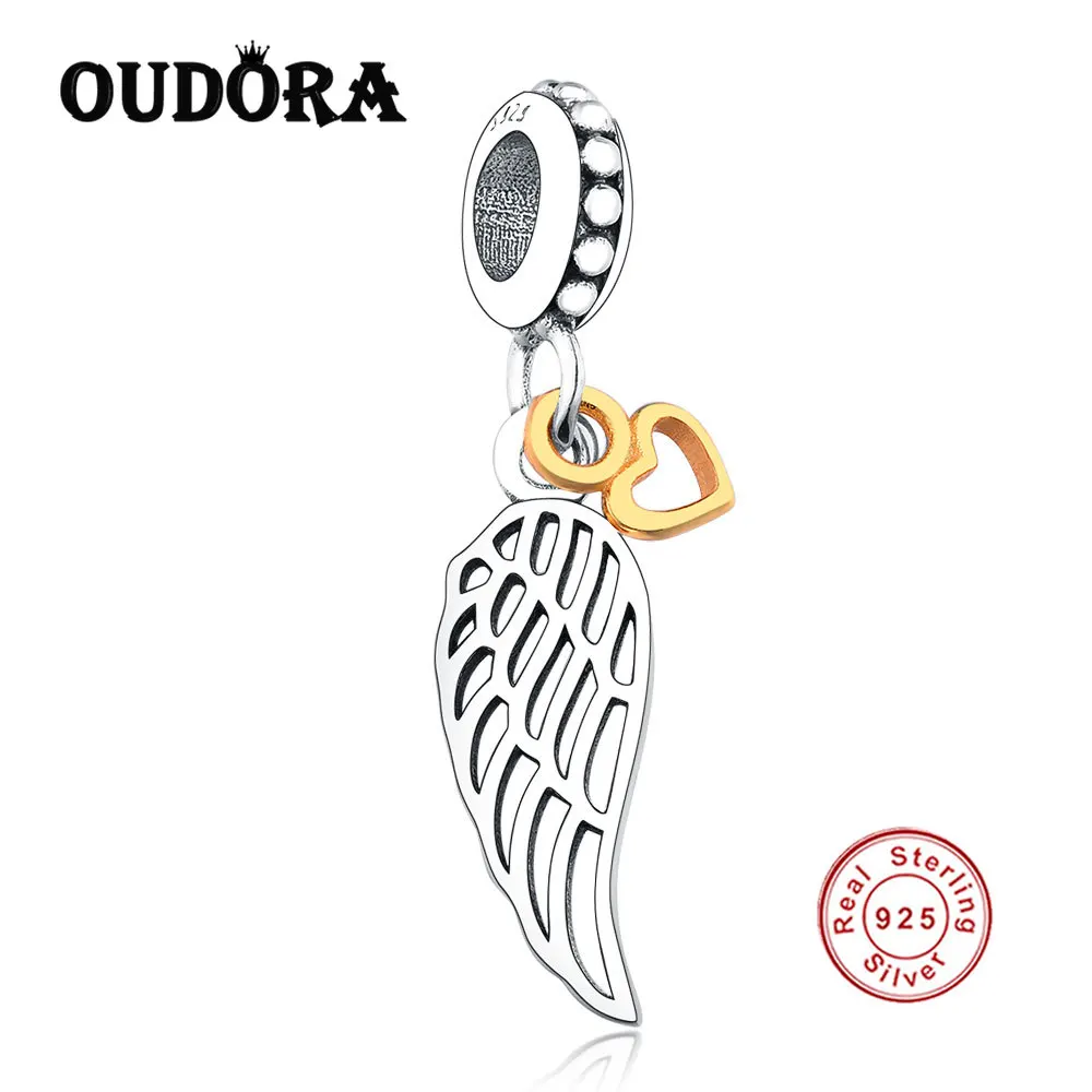 

Fit Pan Charms Bracelet Orignal 925 Sterling Silver Angel Wings Dangle Charm Pendant Beads Women DIY Jewelry Berloque