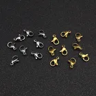Позолоченные крючки для ожерелья и браслета, 50 шт.лот, 9*5 мм, 10*5 мм, застежка-карабин из нержавеющей стали, фурнитура сделай сам для модных ювелирных изделий