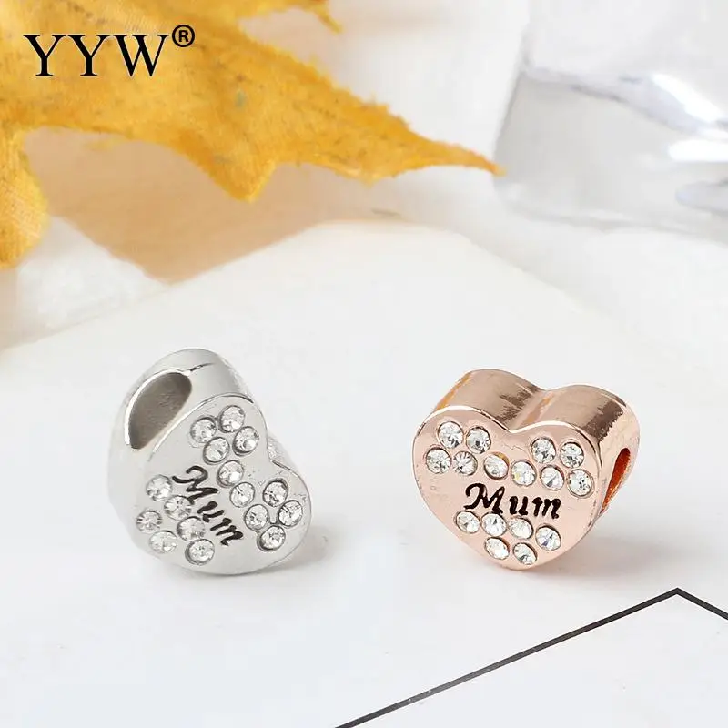 20 шт./лот цинковый сплав бусины в форме сердца Роза для рукоделия золото/серебро