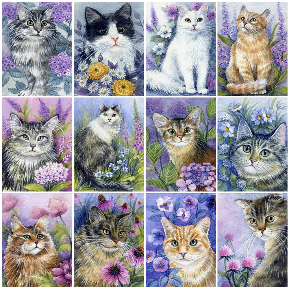 

Diamond Painting 5D DIY Animal Full Drill Embroidery Cat Craft Cross Stitch Mosaic Art Kit Rhinestone Home Mural Decor Set