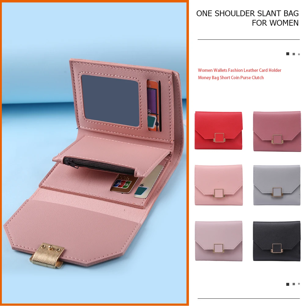 Кошелек женский квадратный из искусственной кожи с отделением для карт и монет |