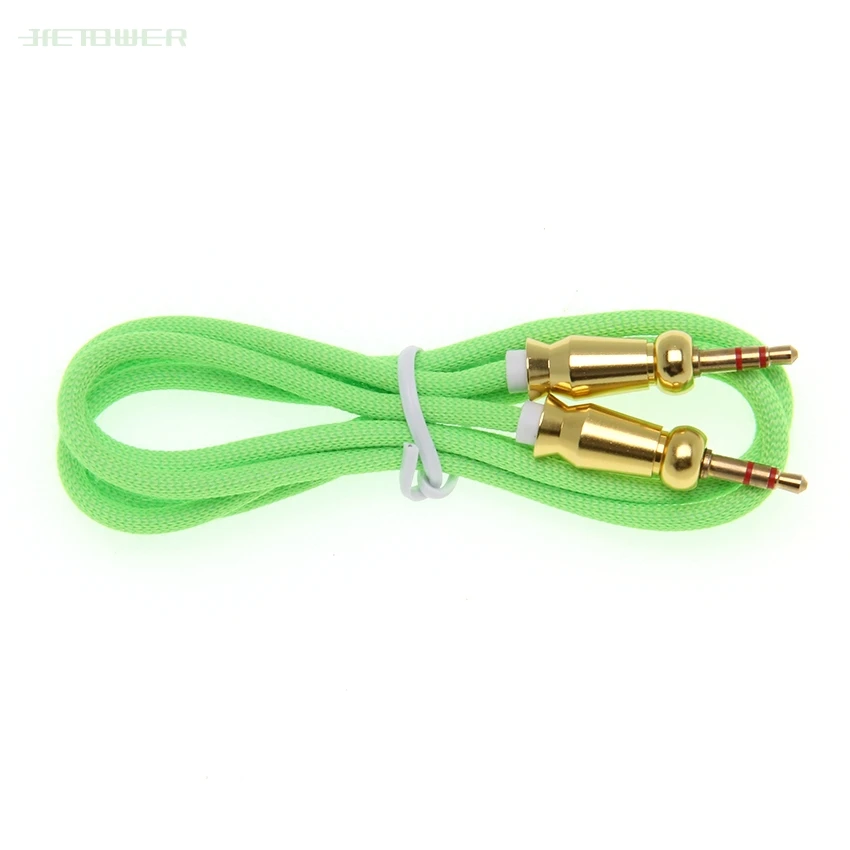 

Audio Cable Jack 3.5 mm Male to Male Cloth Audio Aux Cable For iPhone Car Headphone Speaker Wire Line Aux Cord 50pcs/lot