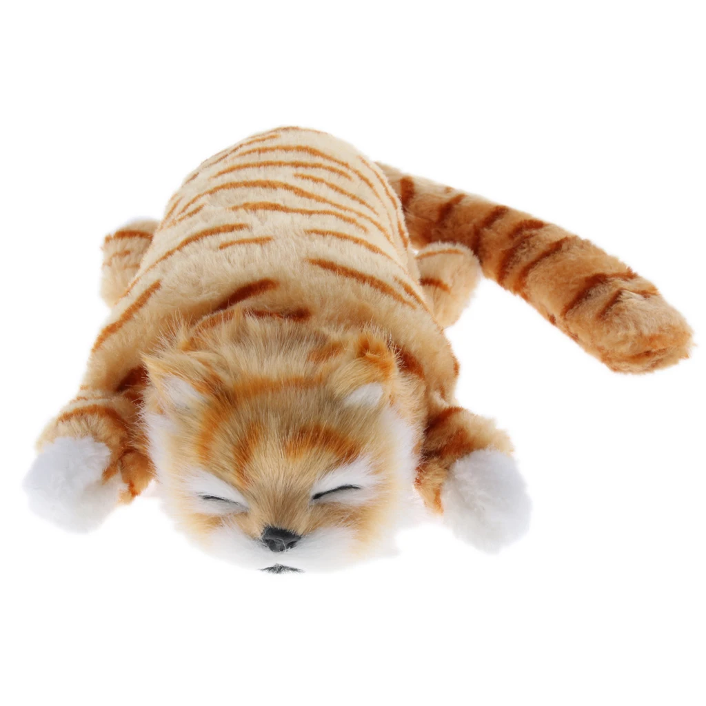 Electric Rolling Wagging Tail Cat Plush Stuffed Animal Pet Model Toy Home Decor | Игрушки и хобби
